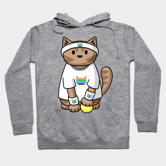 Tennis Cat Hoodie by Doodlecats 